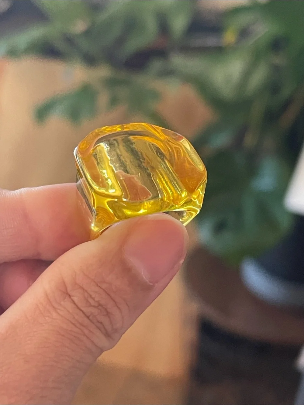 Yellow Resin Statement Rings(3pcs)